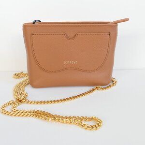 Senreve Mini Atlas Pochette Camel Gold Chain NWT